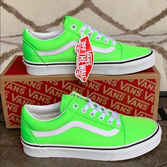 VANS OLD SKOOL NEON GREEN GECKO/TRUE WHITE WMNS - Picture 14 of 16